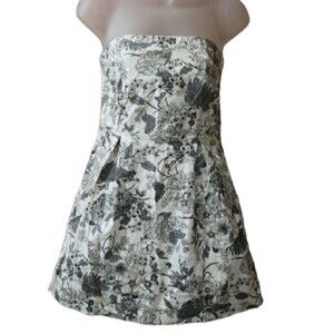Old Navy Strapless Denim Floral Monochromatic Mini Smocked Dress 4
